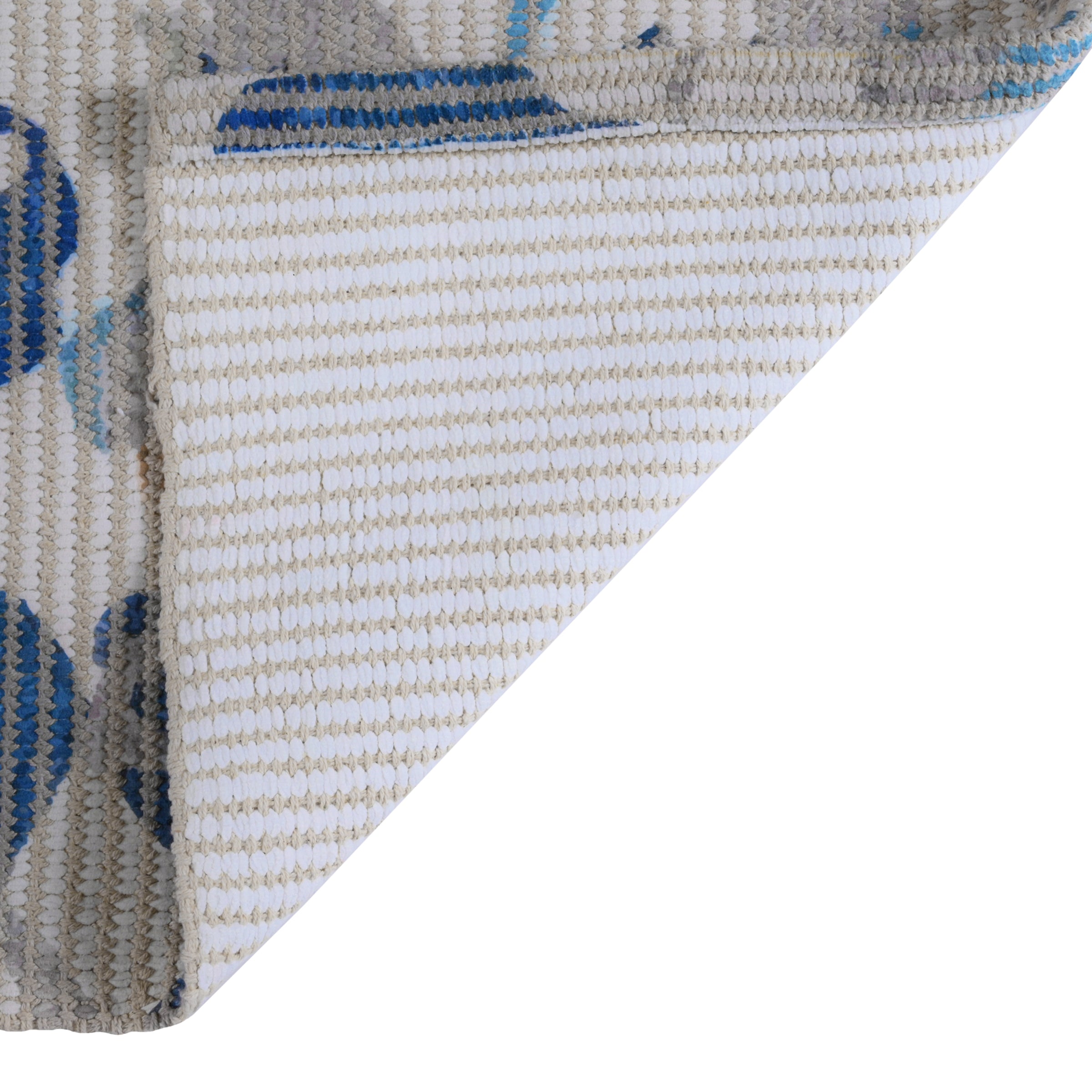 Elegant Blue Floral Woven Floor Runner – 60x22 Inch