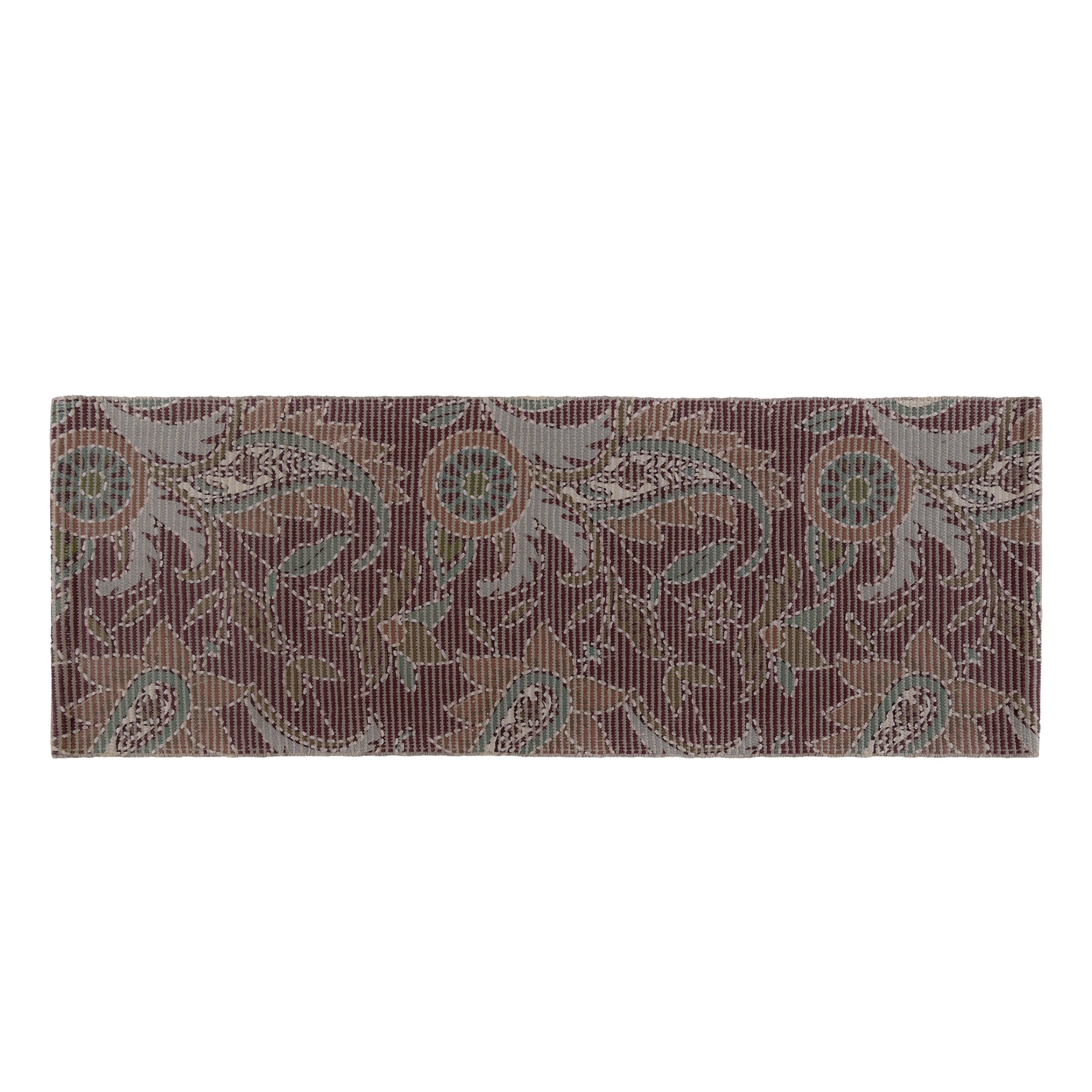 Vintage Floral Paisley Woven Floor Runner – 60x22 Inch