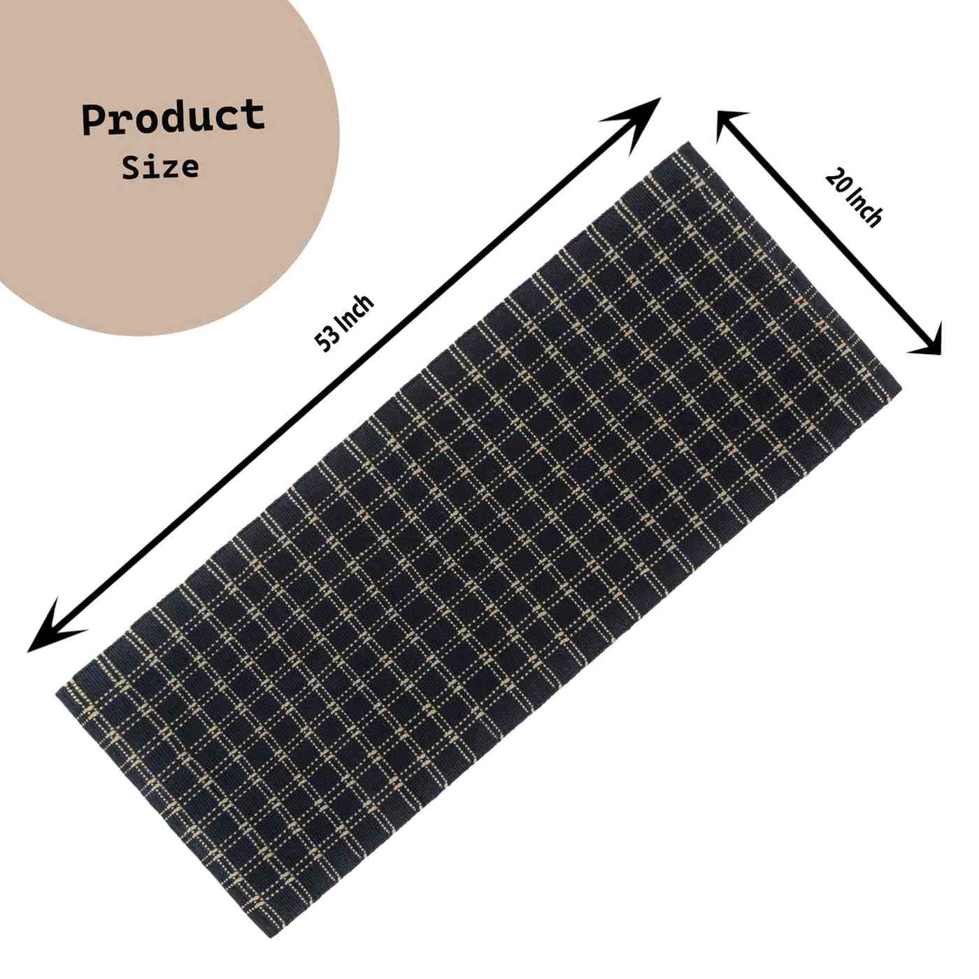 Classic Checkered Woven Floor Runner – 53x20 Inch
