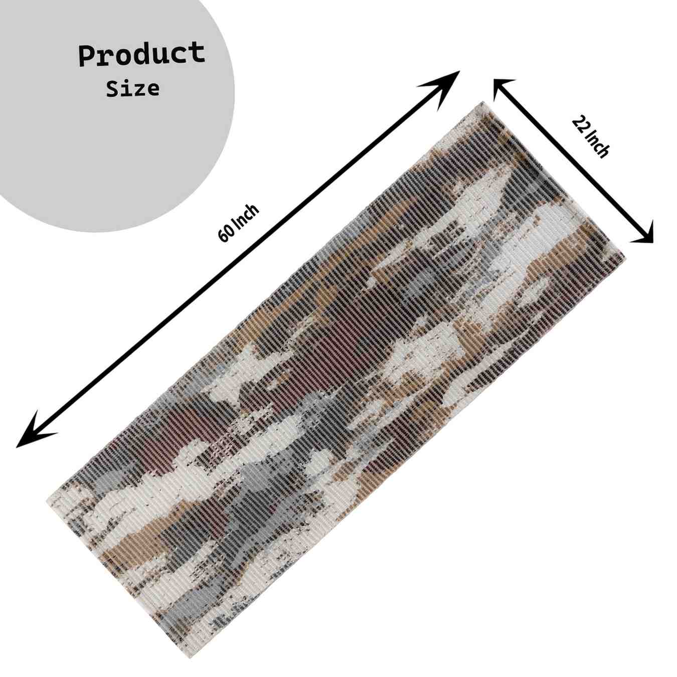 Rustic Brushstroke Woven Floor Runner – 60x22 Inch
