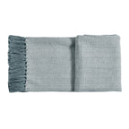 Soft Herringbone Cotton Throw with Tassels – Grey