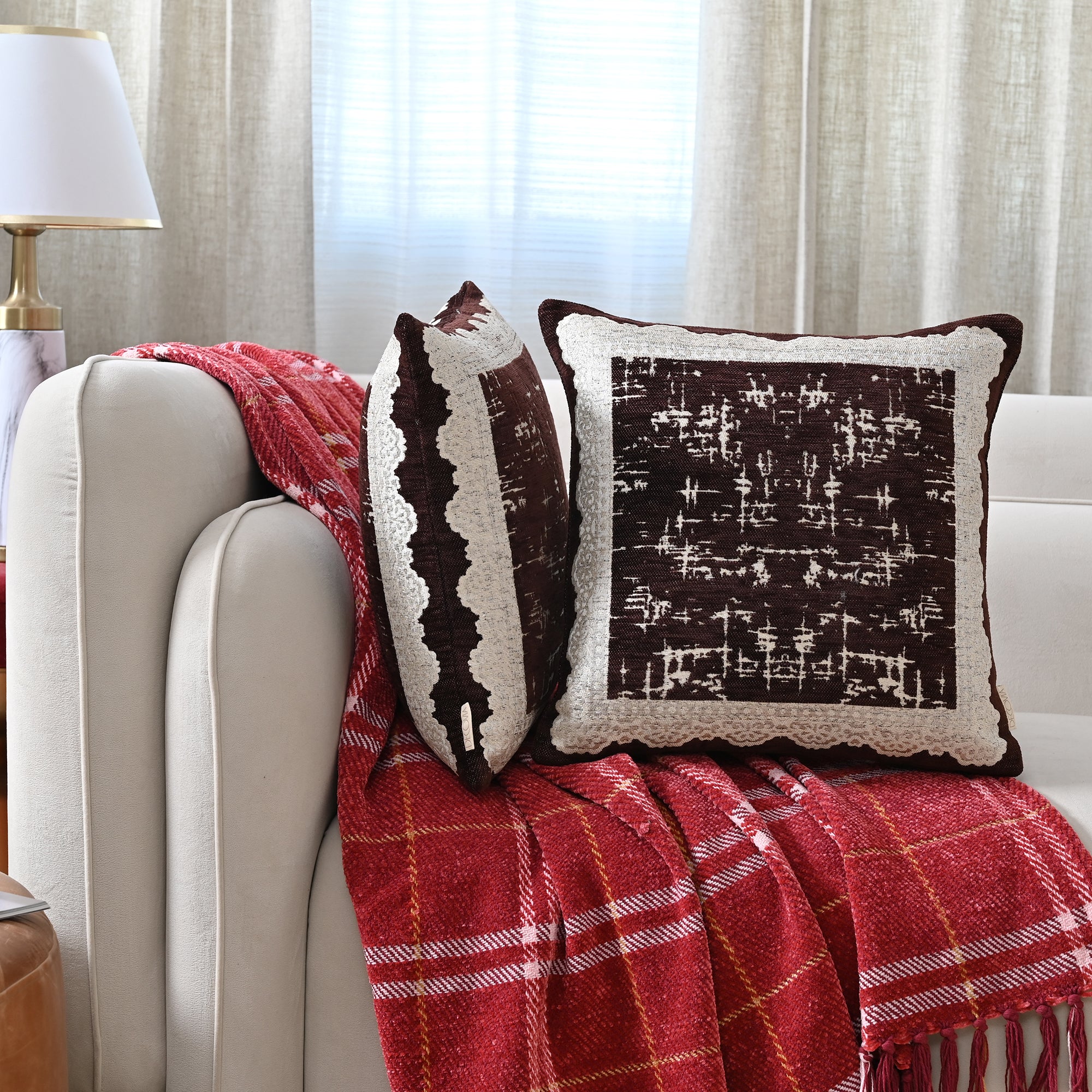 Jacquard Woven Cushion Cover Set of 2 pc