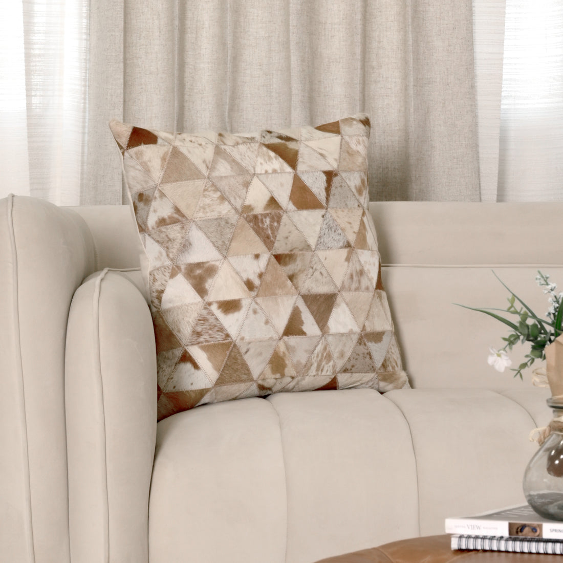 Hair-on-Hide Leather Pillow
