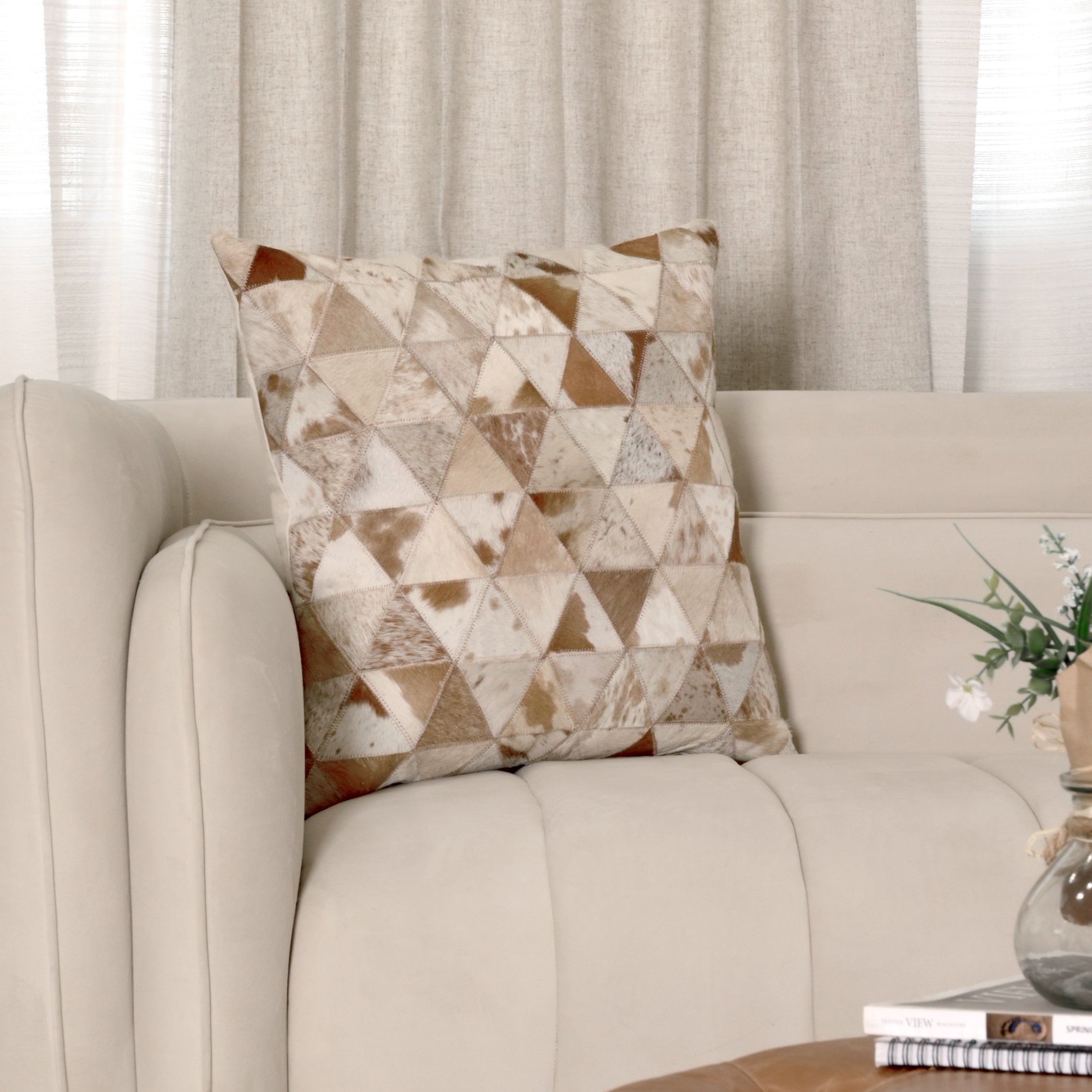 Hair-on-Hide Leather Pillow