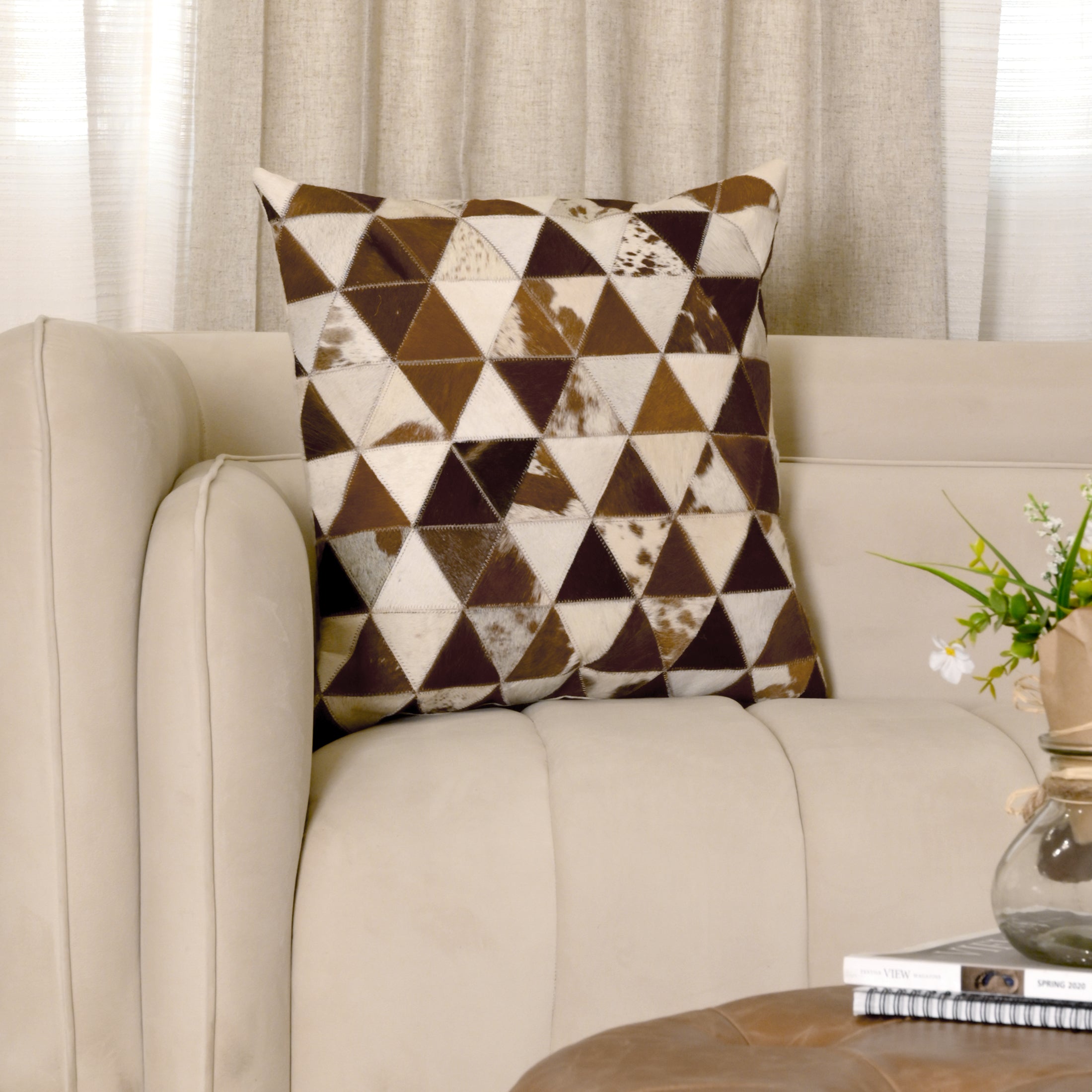 Hair-on-Hide Leather Pillow