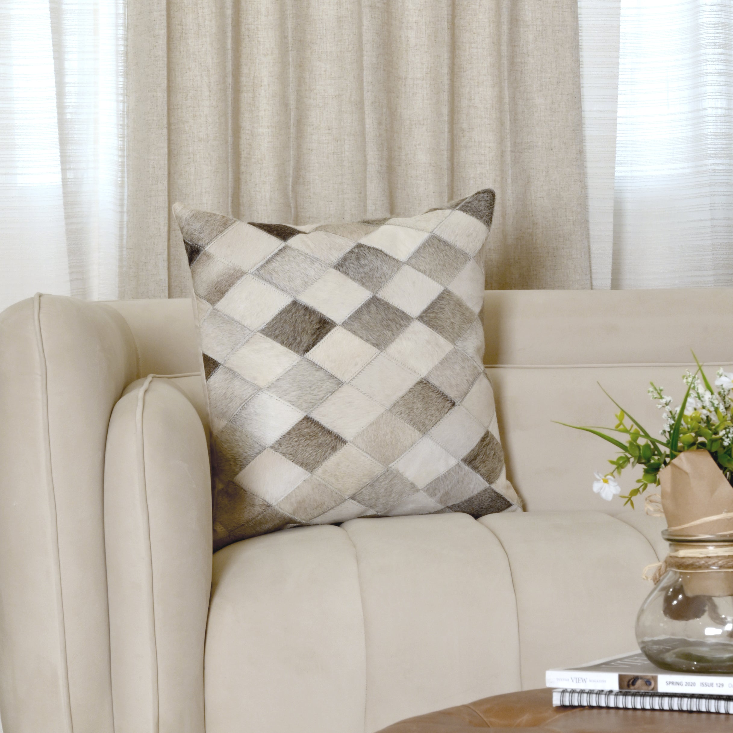 Hair-on-Hide Leather Pillow