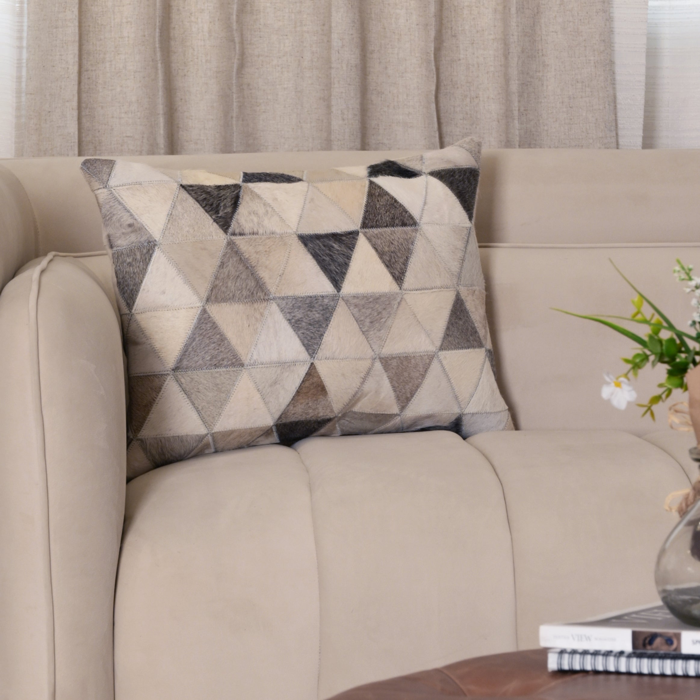Hair-on-Hide Leather Pillow
