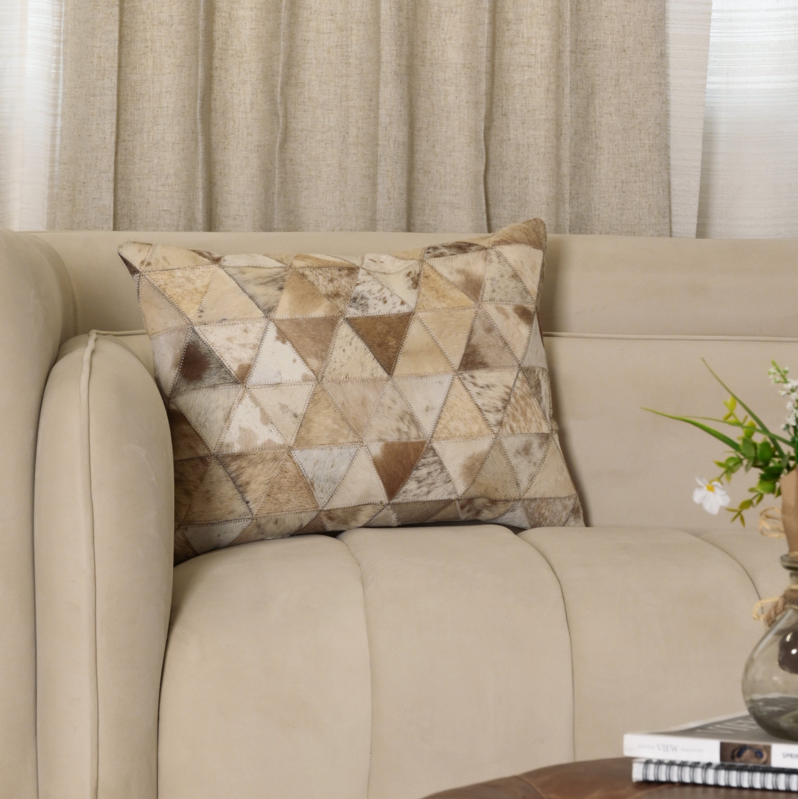 Hair-on-Hide Leather Pillow