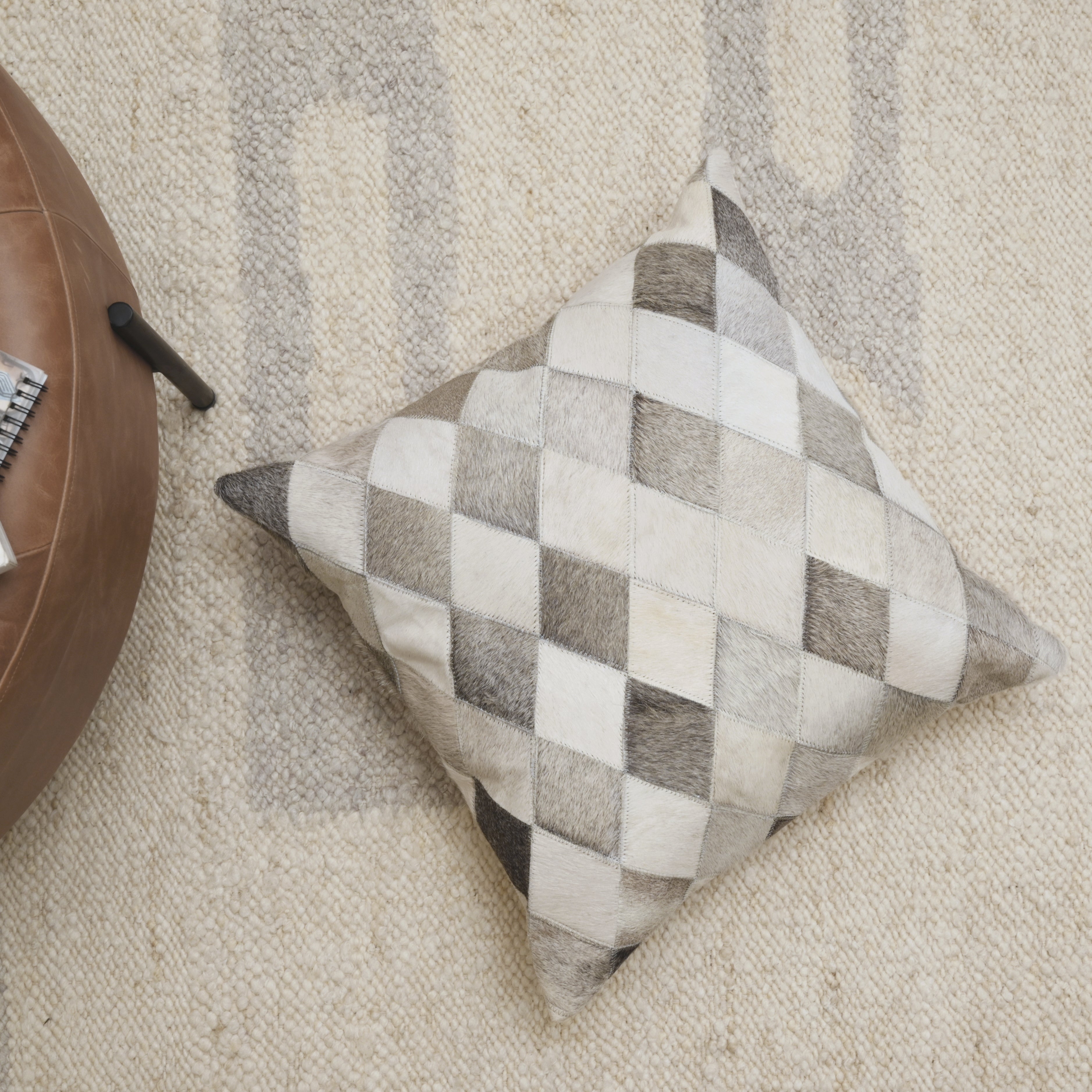 Hair-on-Hide Leather Pillow