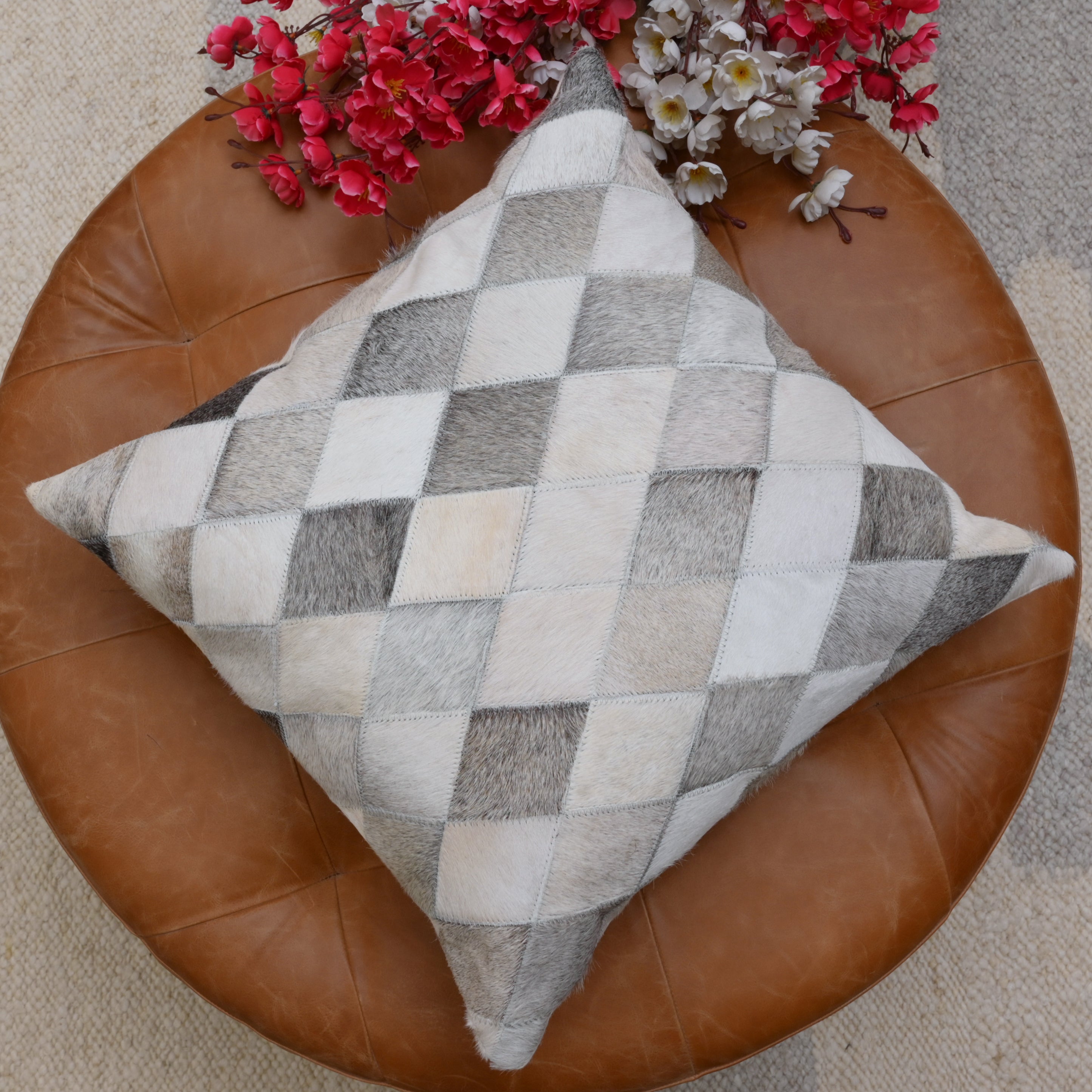 Hair-on-Hide Leather Pillow