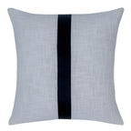 Grey Checkered Cushion with Leather Accents
