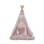 Funny Pet Teepee Tent for Dogs & Cats – Soft Cotton Canvas with Wooden Frame