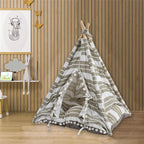 Funny Pet Teepee Tent for Dogs & Cats – Soft Cotton Canvas with Wooden Frame