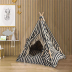 Funny Pet Teepee Tent for Dogs & Cats – Soft Cotton Canvas with Wooden Frame