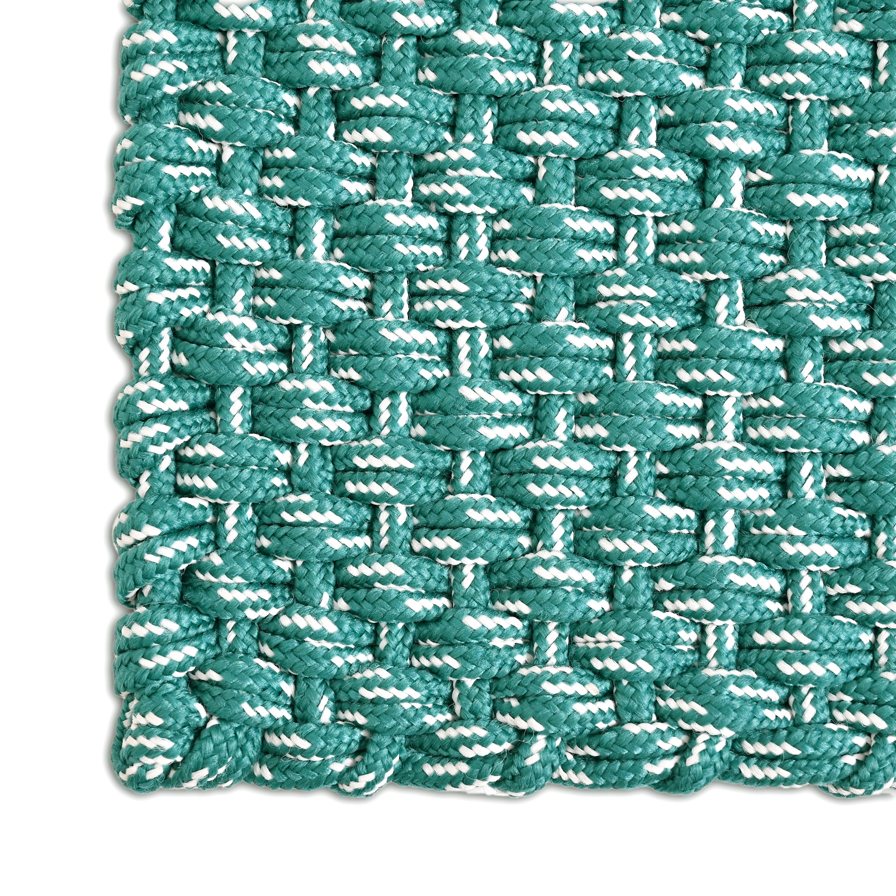 Handwoven Textured Bathmat – 60x40 cm (Teal Green)