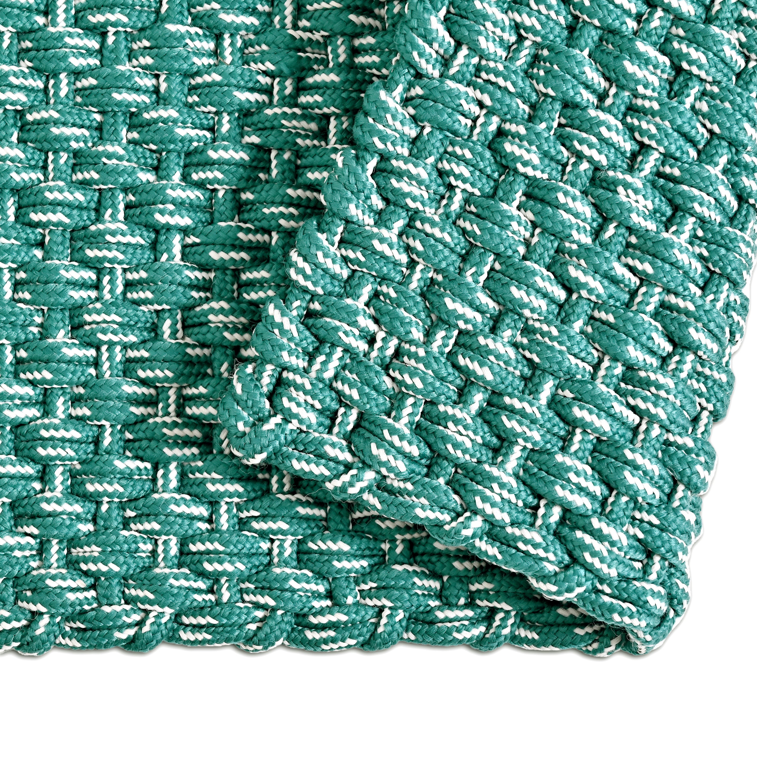 Handwoven Textured Bathmat – 60x40 cm (Teal Green)