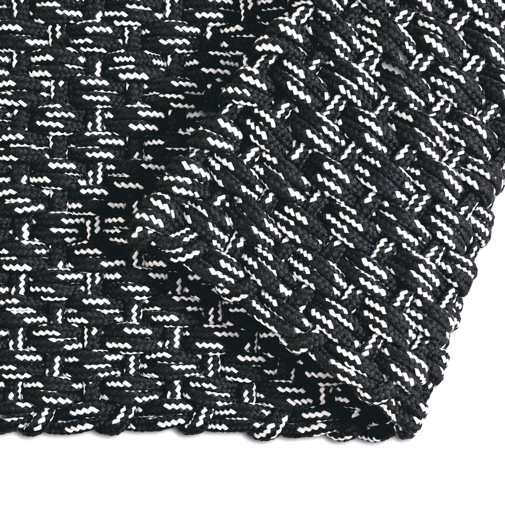 Handwoven Textured Bathmat – 60x40 cm (Black & White)