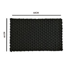 Premium Solid Black Woven Bathmat – 60x40 cm