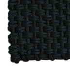 Premium Solid Black Woven Bathmat – 60x40 cm