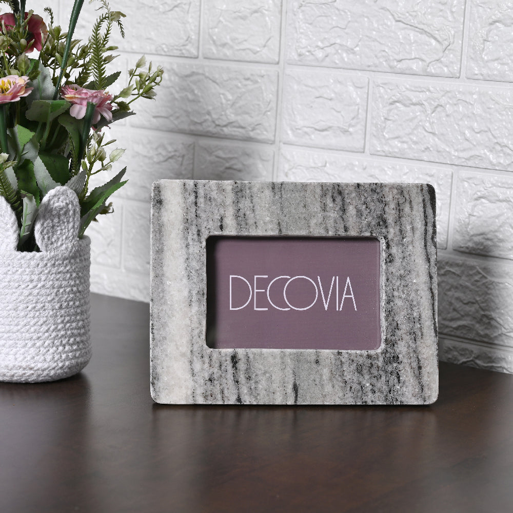 Grey Veined Marble Photo Frame by Decovia