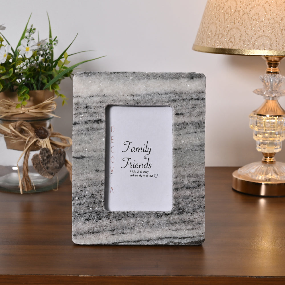 Grey Veined Marble Photo Frame by Decovia