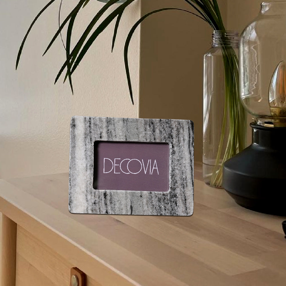 Grey Veined Marble Photo Frame by Decovia