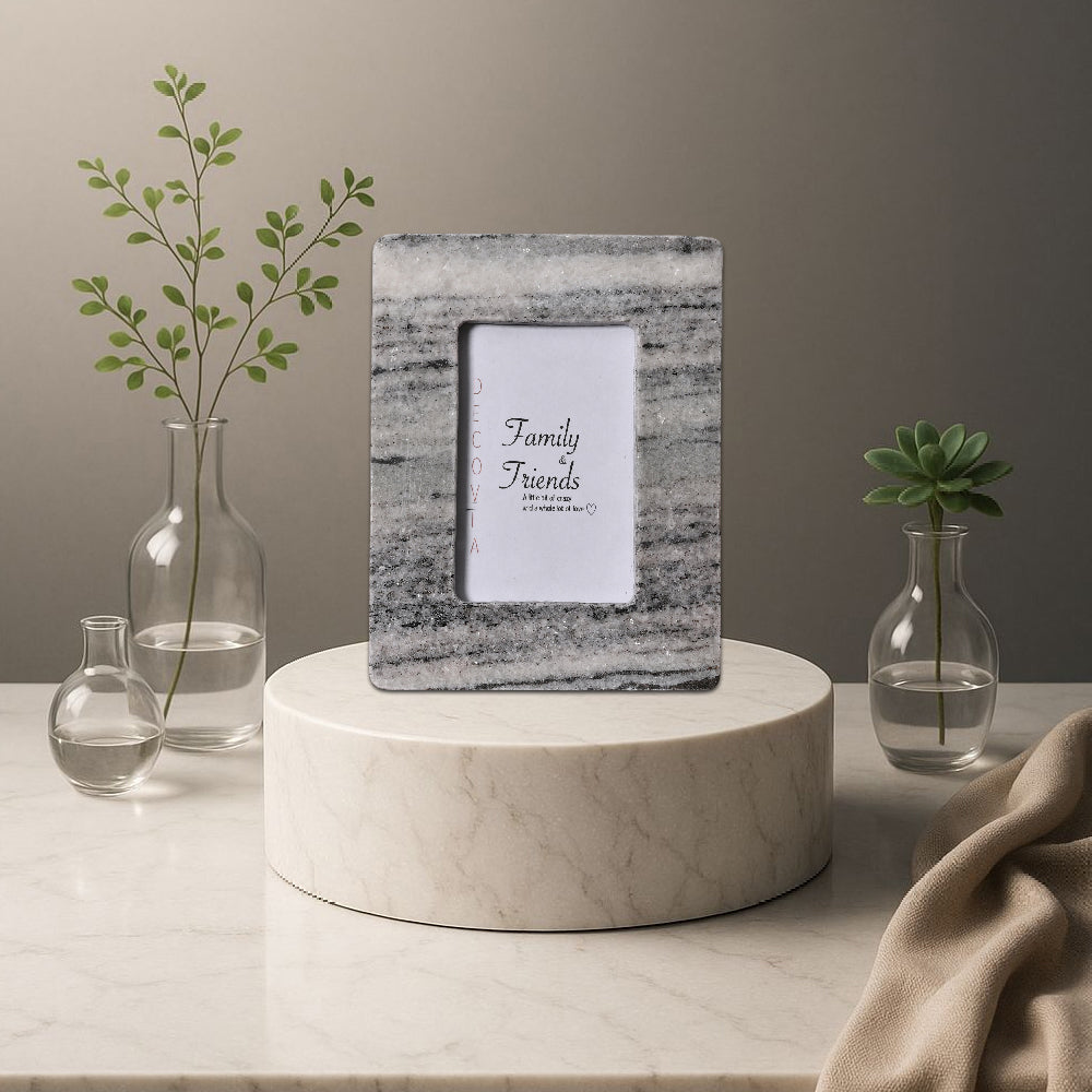 Grey Veined Marble Photo Frame by Decovia