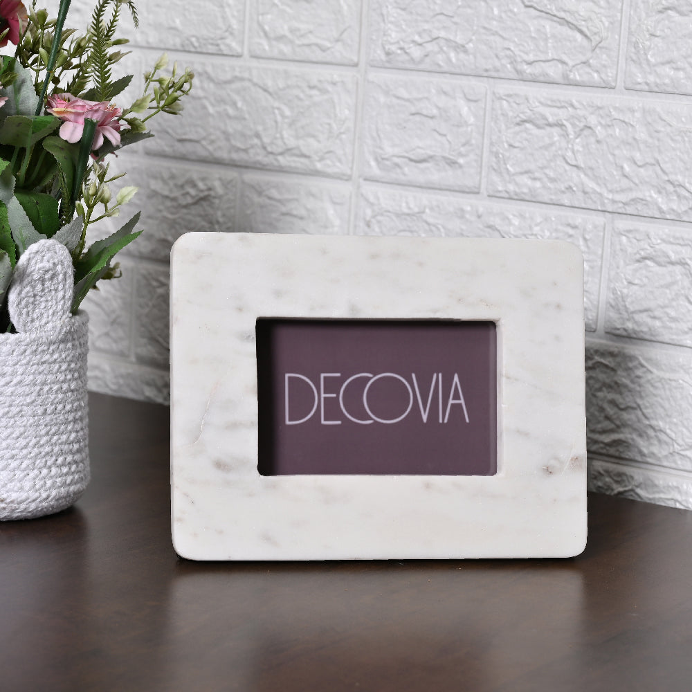Classic White Marble Photo Frame by Decovia