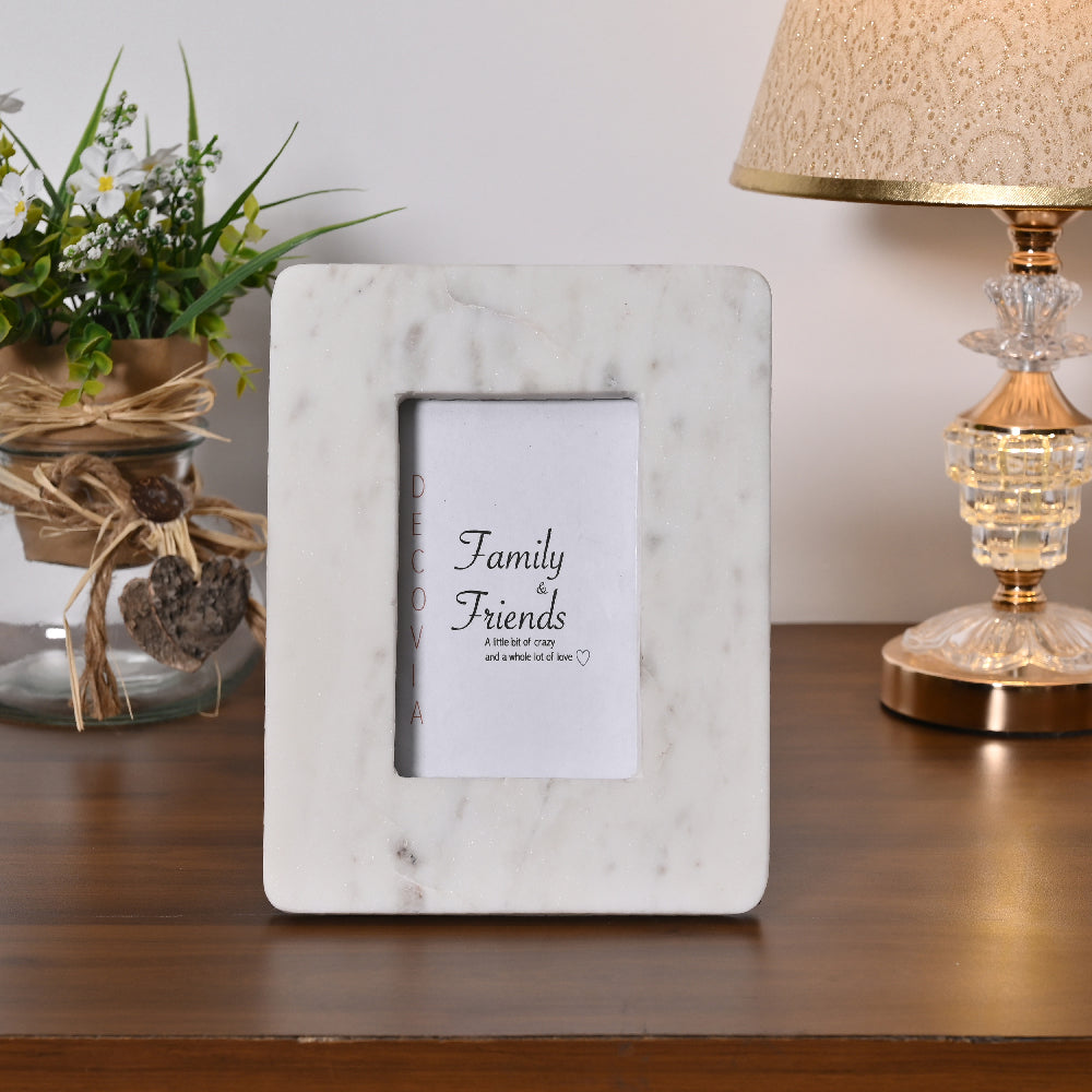 Classic White Marble Photo Frame by Decovia