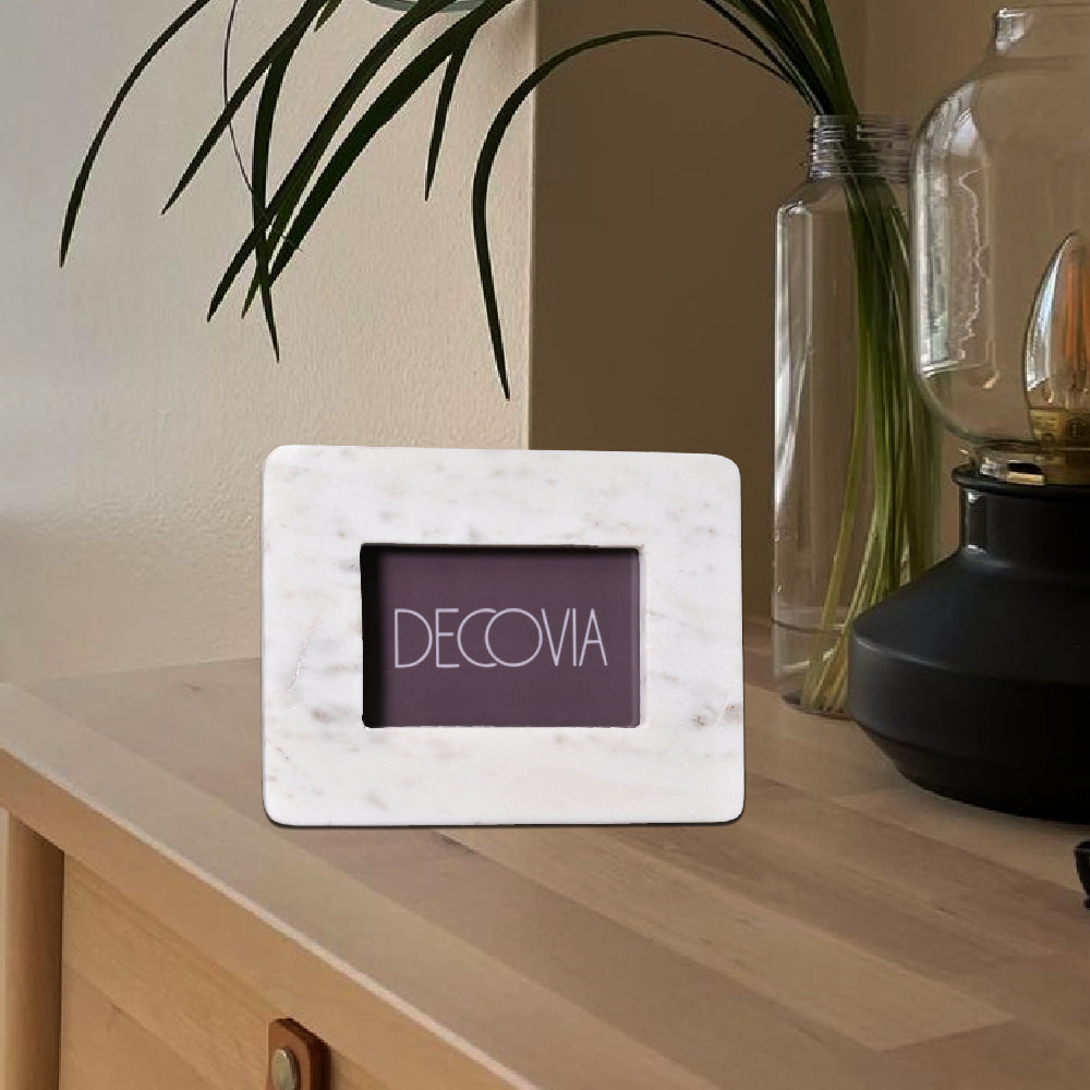 Classic White Marble Photo Frame by Decovia