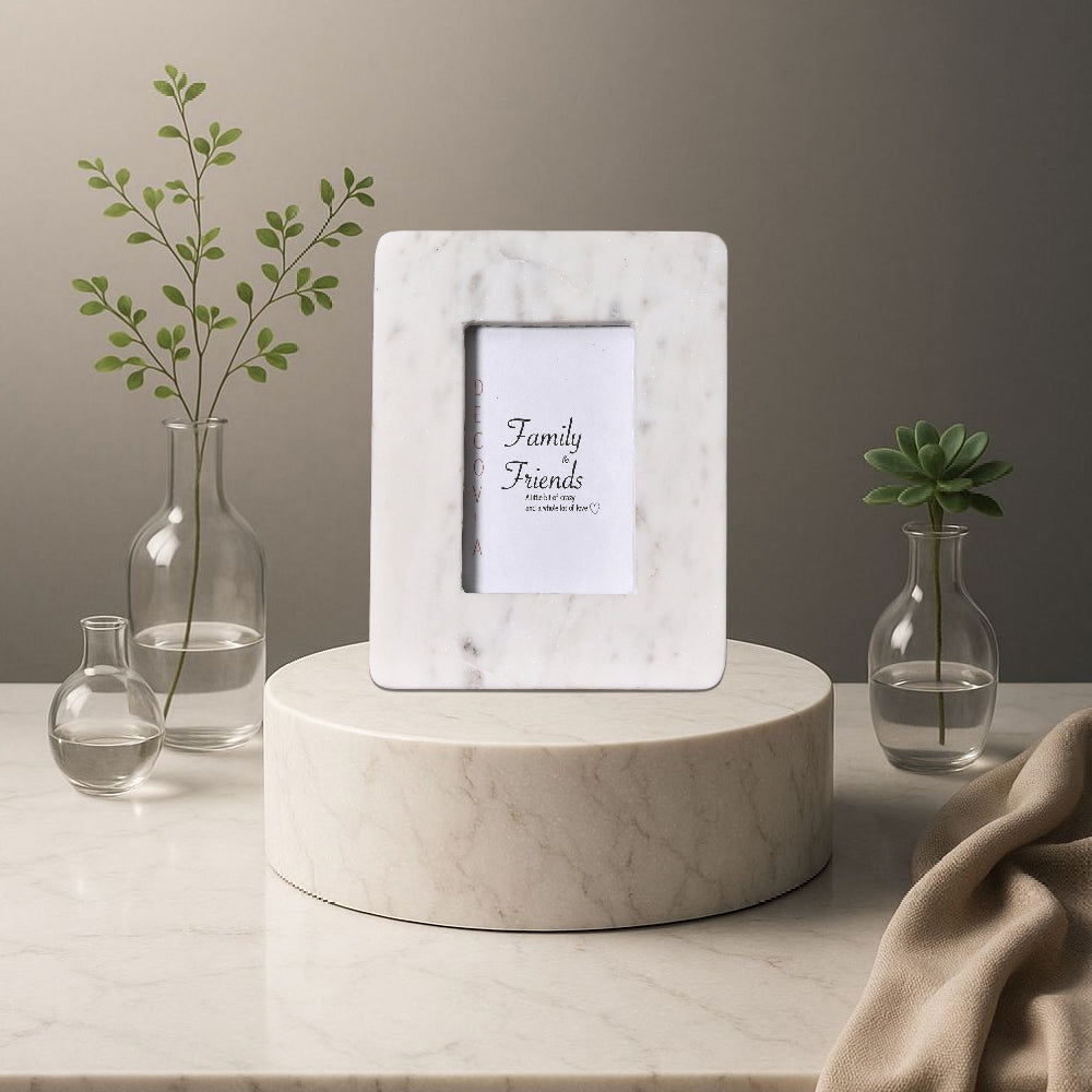 Classic White Marble Photo Frame by Decovia