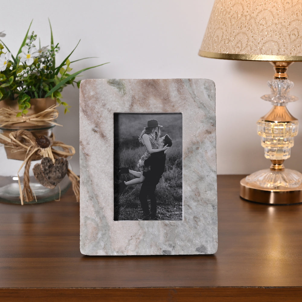 Pink &amp; Grey Marble Photo Frame by Decovia