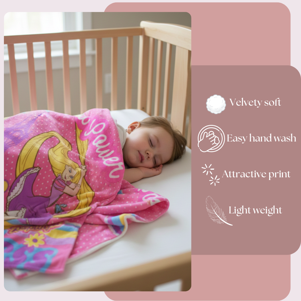 DECOVIA Disney Kids Printed Single Bed Blanket | Soft &amp; Cozy Cartoon Blanket