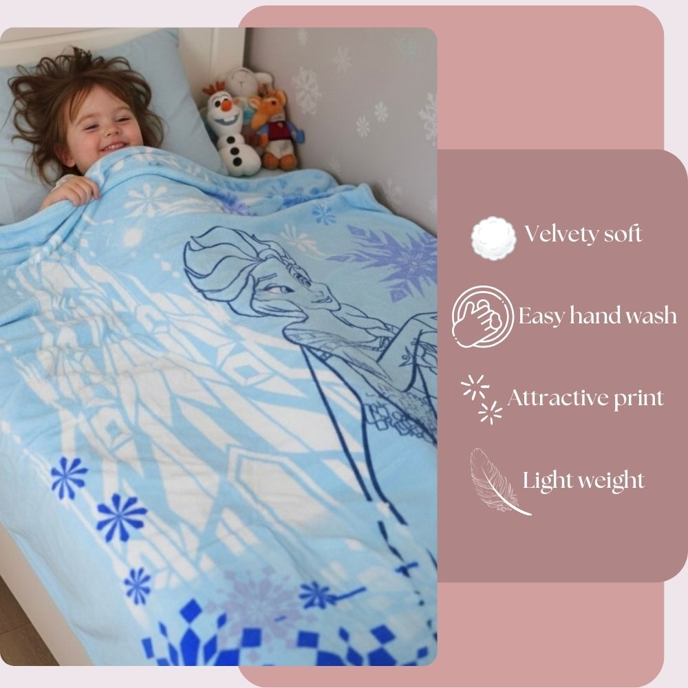 DECOVIA Disney Kids Printed Single Bed Blanket | Soft &amp; Cozy Cartoon Blanket