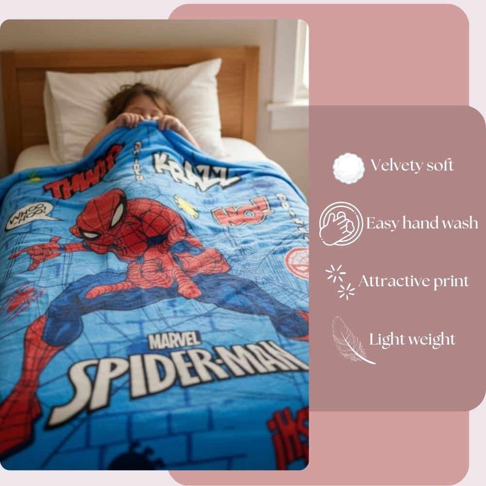 DECOVIA Disney Kids Printed Single Bed Blanket | Soft &amp; Cozy Cartoon Blanket