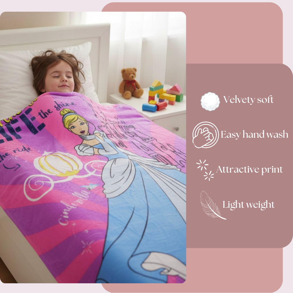 DECOVIA Disney Kids Printed Single Bed Blanket | Soft &amp; Cozy Cartoon Blanket