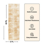 Modern Geometric Digital Print  Area Rug | Premium Yellow Mustard and Cream Woven Rug - Decovia