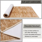 Modern Geometric Digital Print  Area Rug | Premium Yellow Mustard and Cream Woven Rug - Decovia