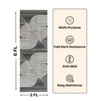 Modern Geometric Area Rug – Black and White Abstract Wave Pattern -Decovia
