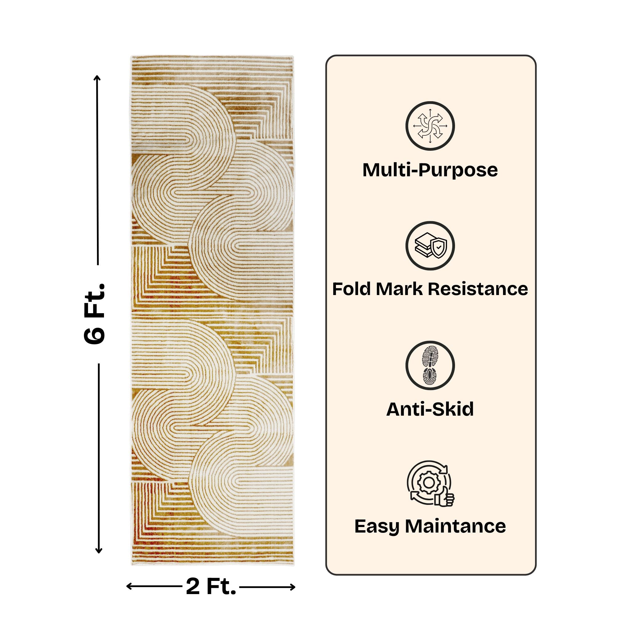 Geo Textured Digital Print Anti Skid Runner