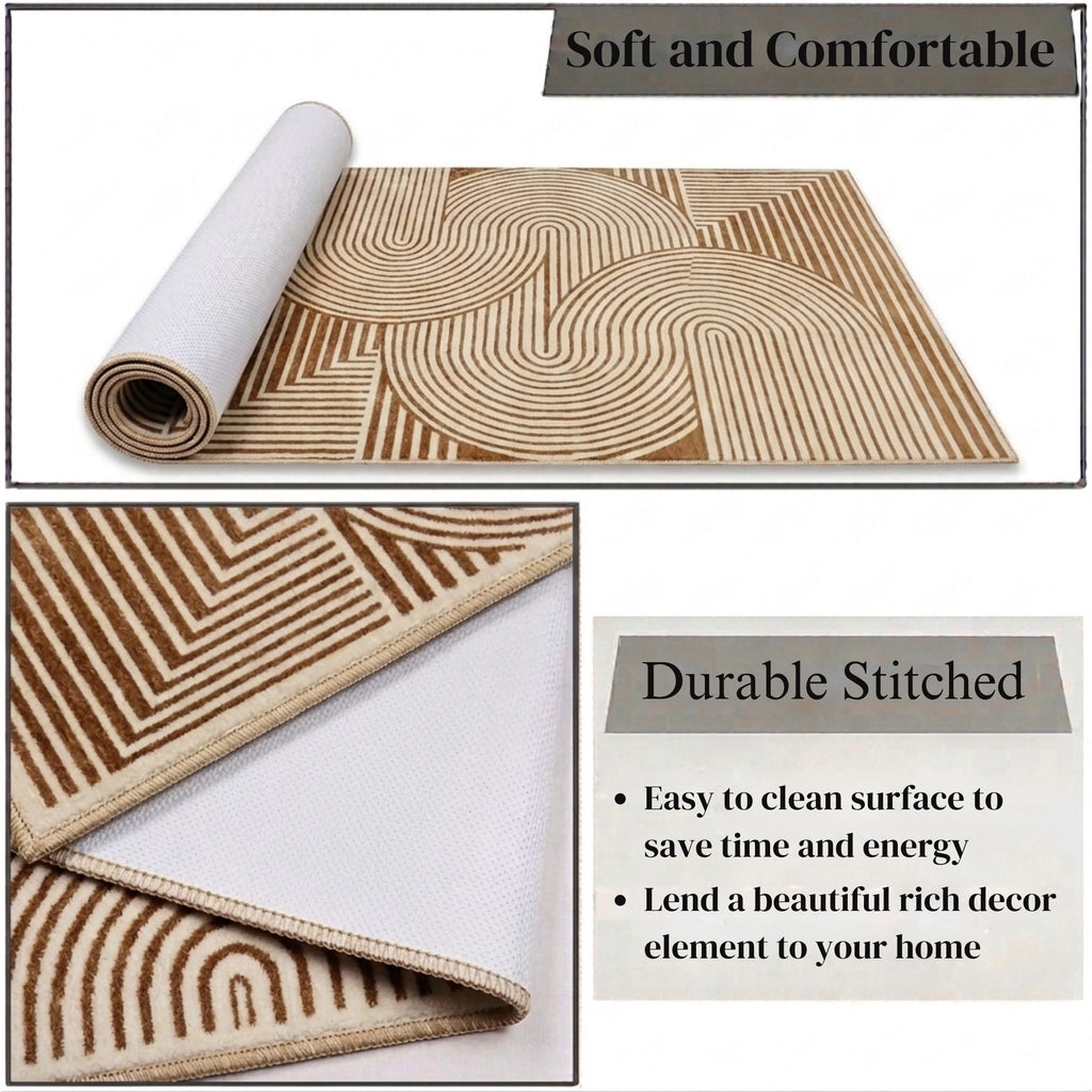 Geo Textured Digital Print Anti Skid Runner
