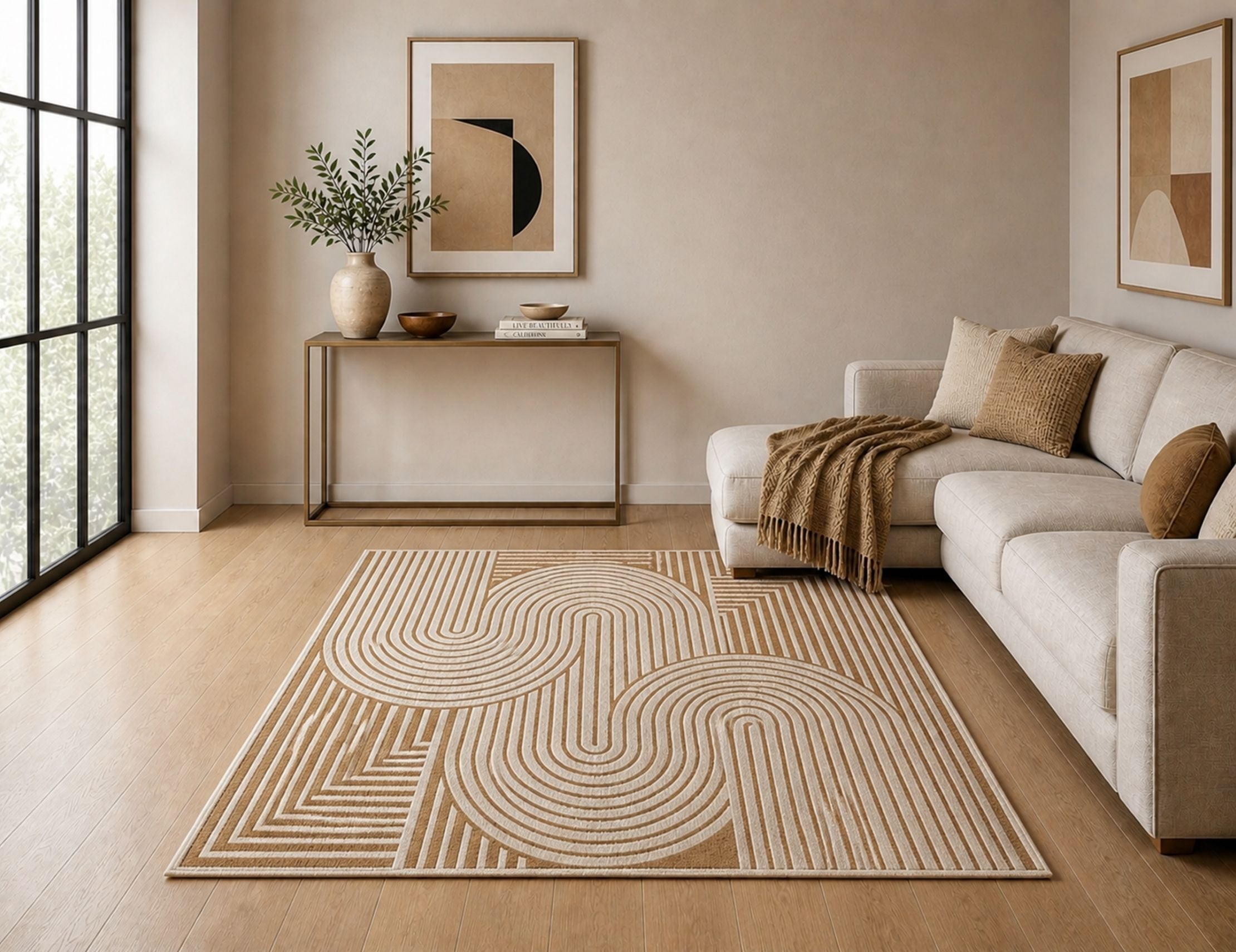 Geo Textured Digital Print Anti Skid Runner