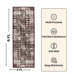 Multi-Pattern Geometric Accent Digital Print Area Rug | Cream & Earth Tones Accent Rug - Decovia