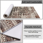Multi-Pattern Geometric Accent Digital Print Area Rug | Cream & Earth Tones Accent Rug - Decovia