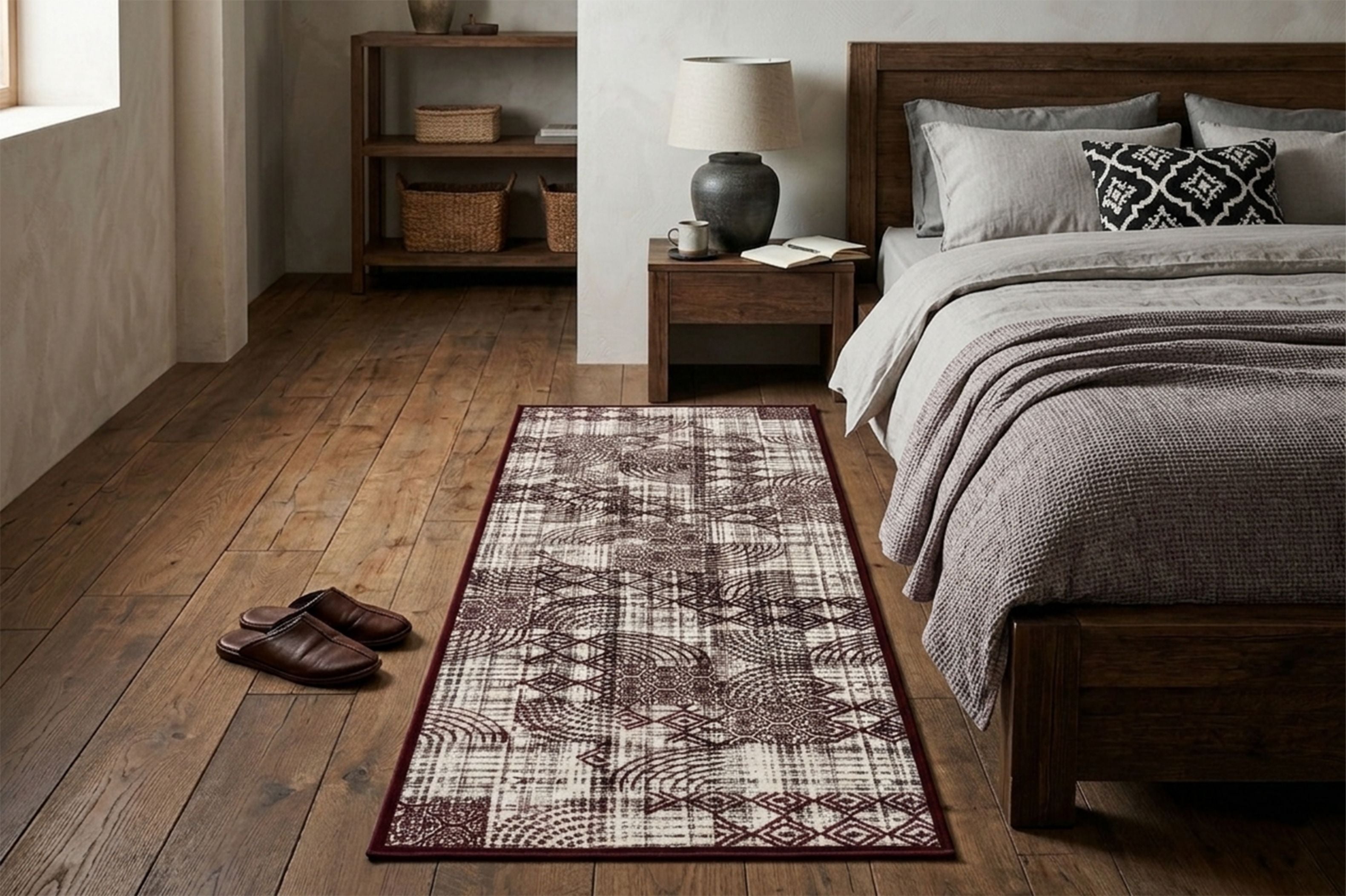 Multi-Pattern Geometric Accent Digital Print Area Rug | Cream & Earth Tones Accent Rug - Decovia