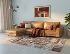 Multi-Pattern Geometric Accent Digital Print Area Rug | Cream & Earth Tones Accent Rug - Decovia