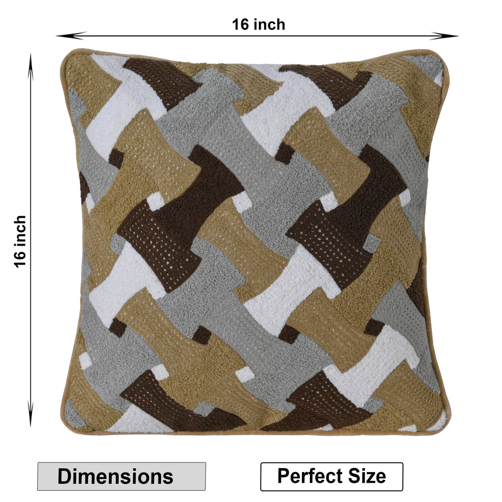 Textured Geometric Accent Pillow
