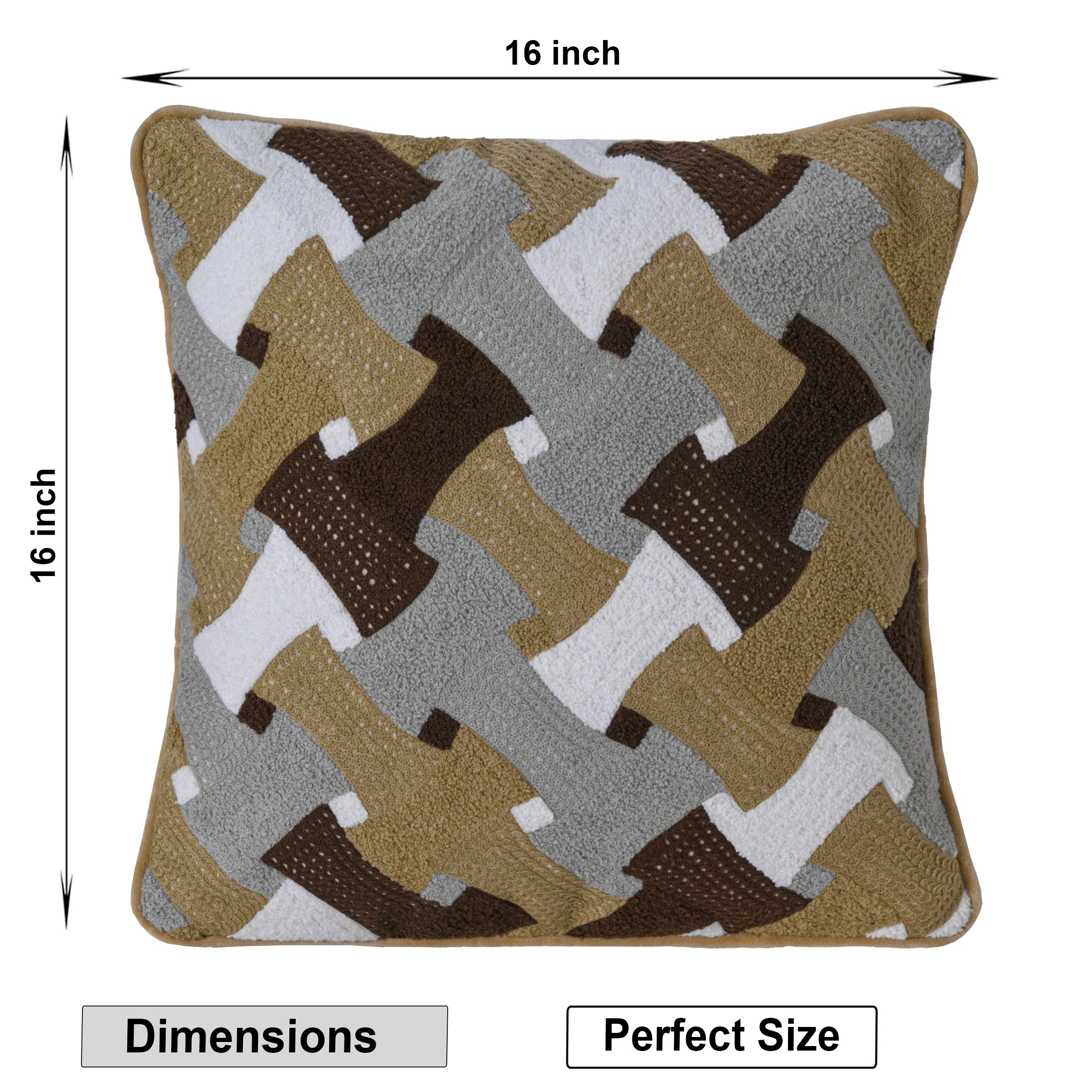 Textured Geometric Accent Pillow