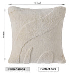 Tufted Decorative Pillow | Textured Boho Accent Cushion | Off-White Neutral Decor Set of 1 Pc