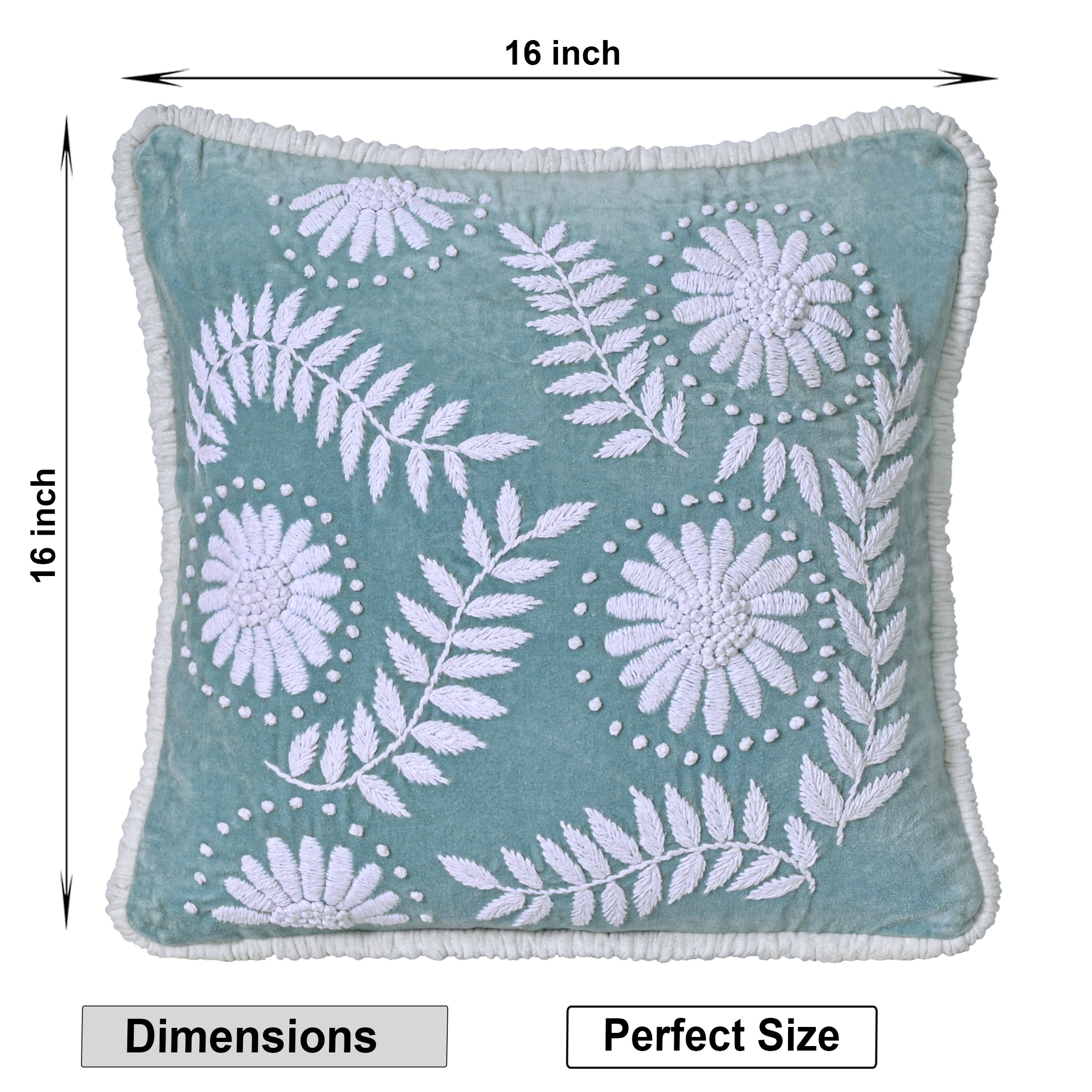 Hand-Embroidered Velvet Accent Pillow